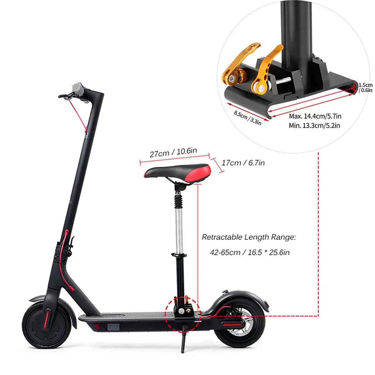 Universal Folding Scooter Seat Saddle For Xiaomi M365 M365 Pro