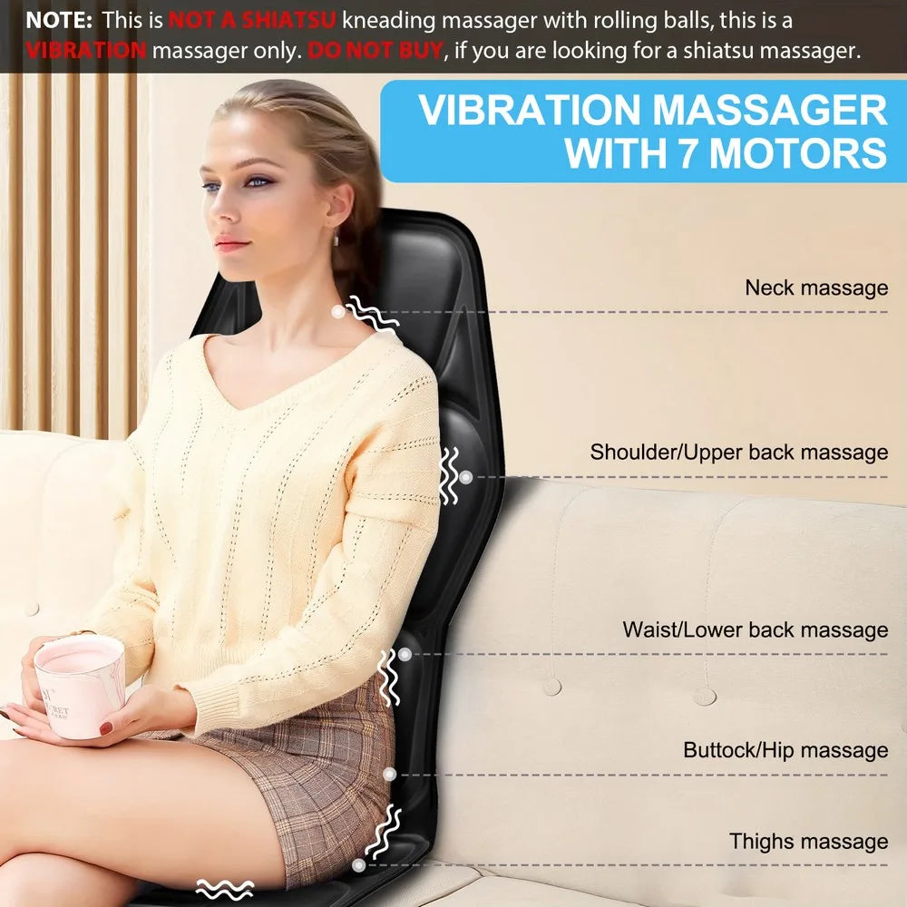 HOMEMASSA Heated Massage Chair Pad With 9 Modes For Comfort