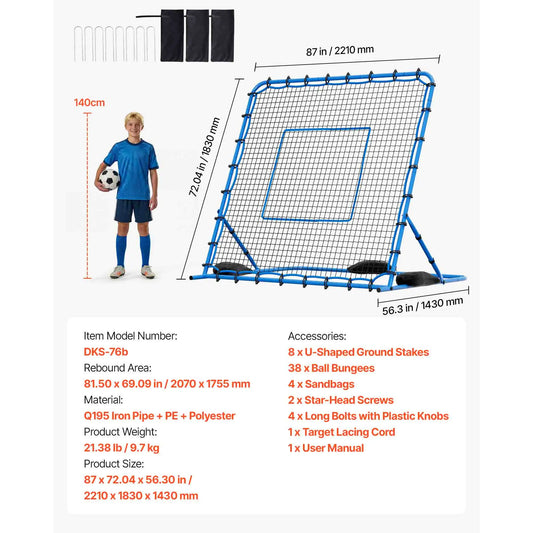 SucceBuy Soccer Rebounder Net With Iron Frame And PE Net For Practice