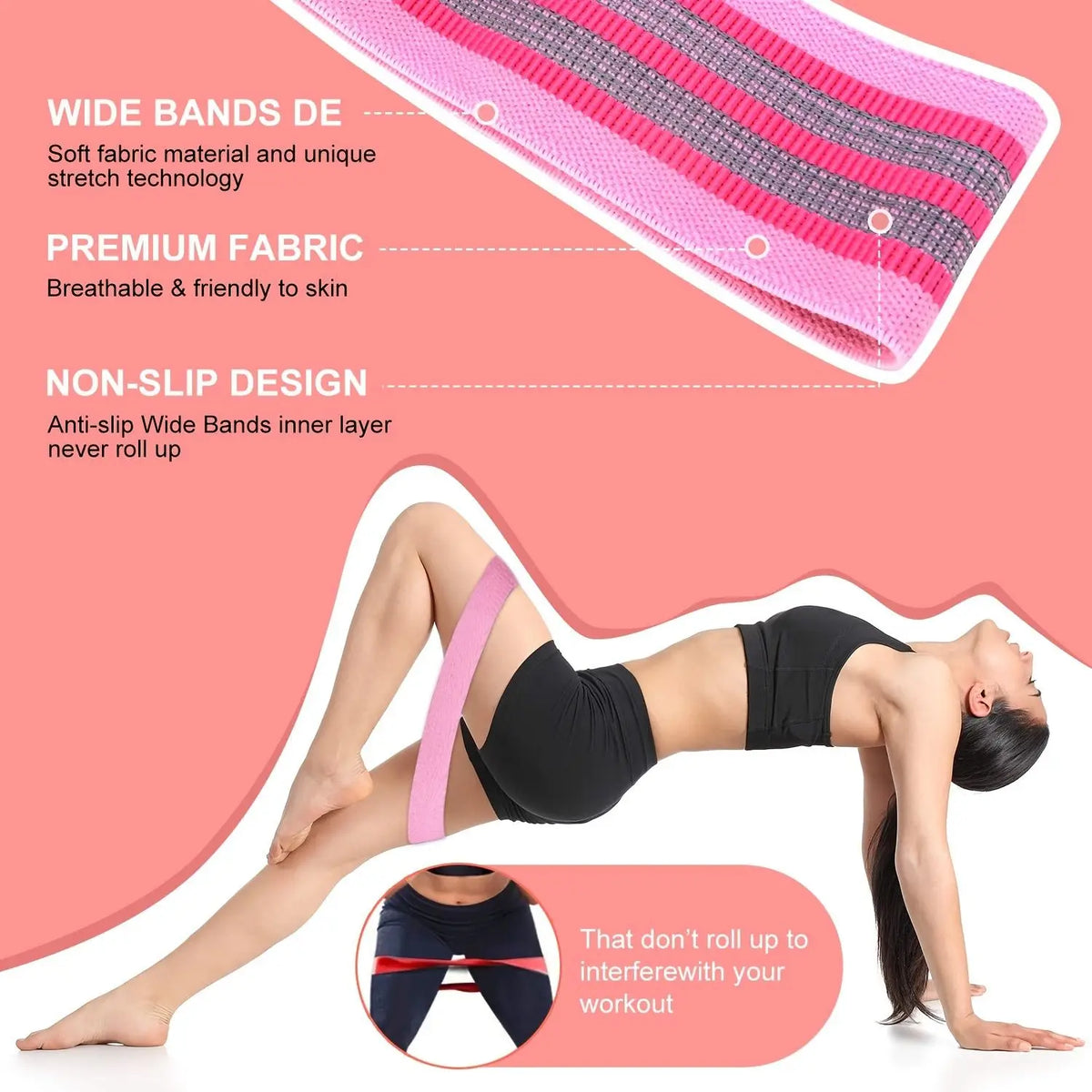 Resistance Bands Set For Legs Glutes And Home Exercise Workouts