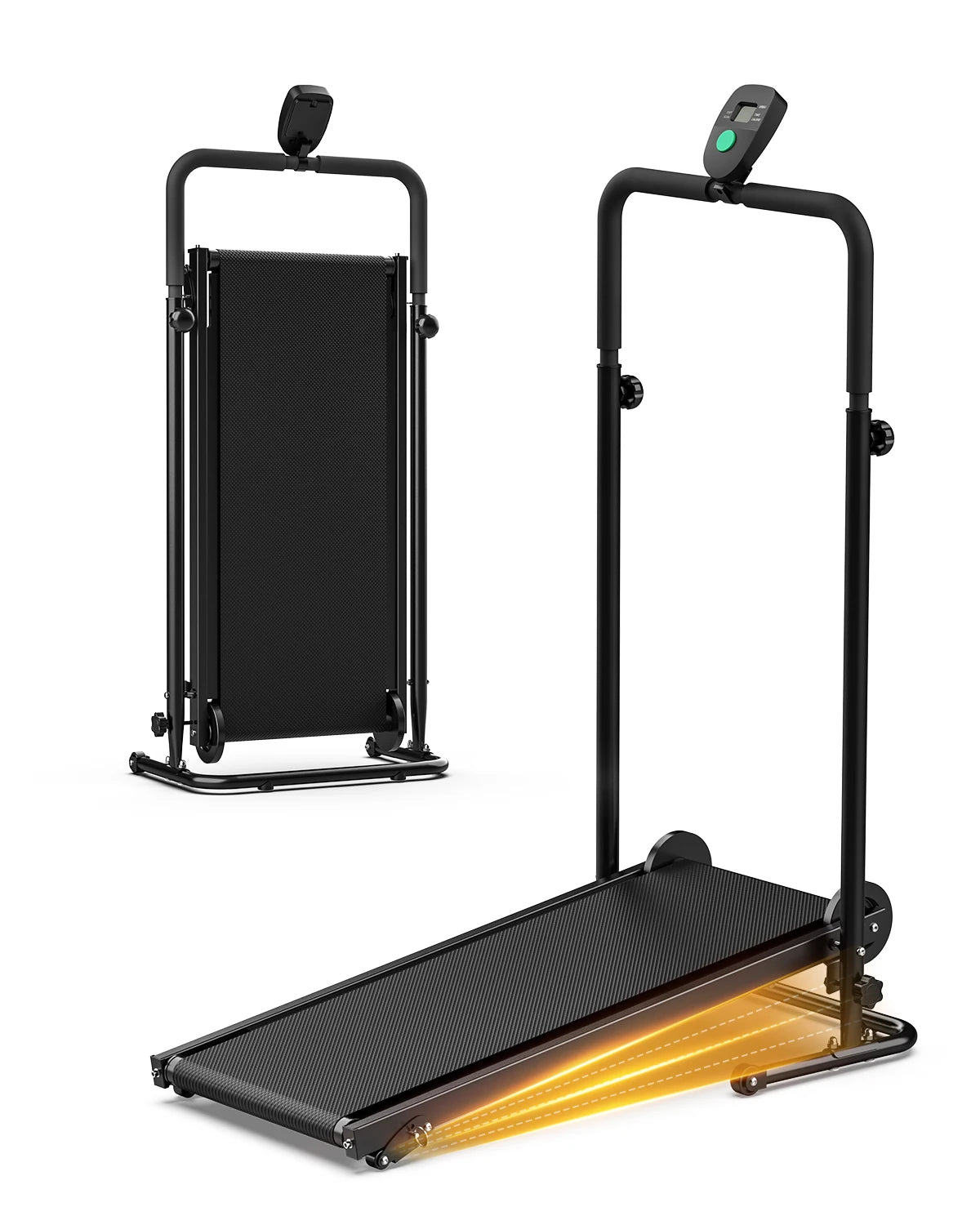 AKLUER Non Electric Treadmill With Dual Flywheels And Fixed Incline