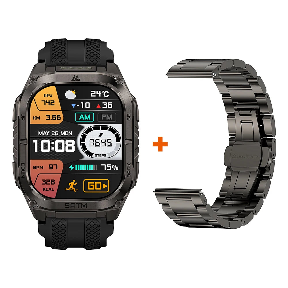 KOSPET Tank M4C Rugged Smartwatch With GPS 5ATM Waterproof