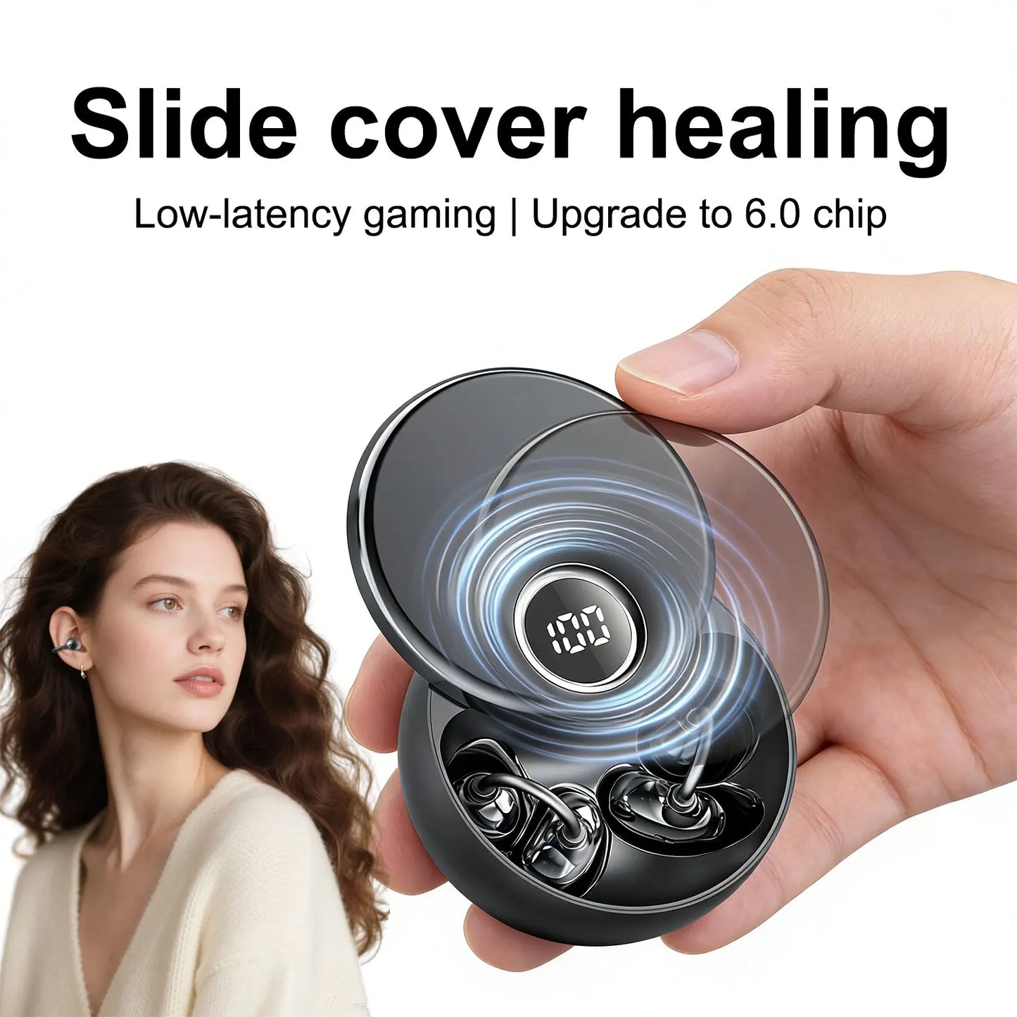 SHUKE SK51 Open Ear Clip Headphones Bluetooth 6.0 with Microphone