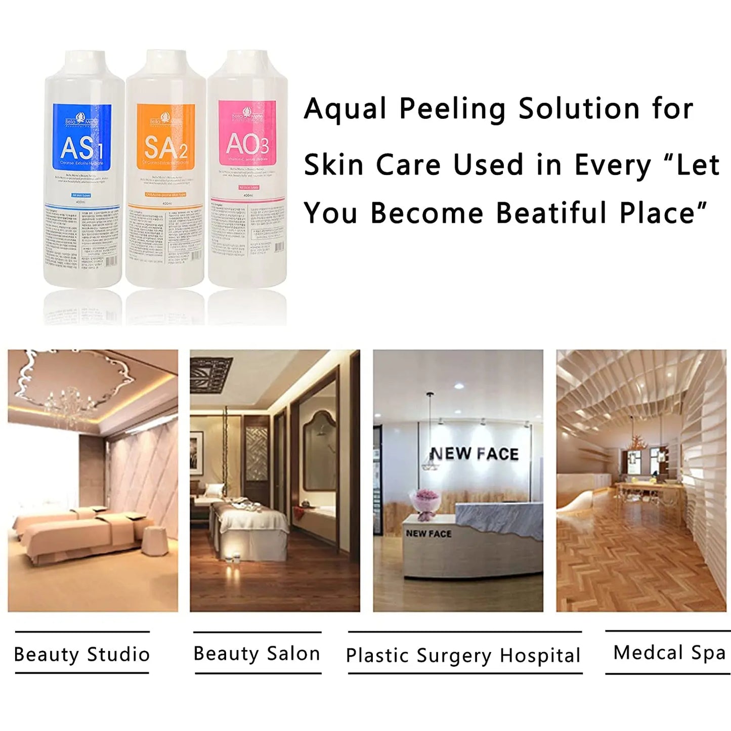 YMEYFAN 3Pcs Hydra Facial Liquid Solution Set For Skin Care Deep Cleaning