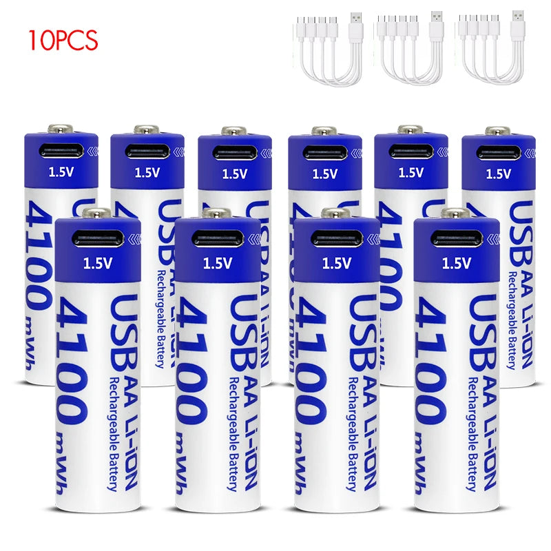 Kuugro USB Rechargeable AA Battery 1.5V 4100mWh Lithium Ion