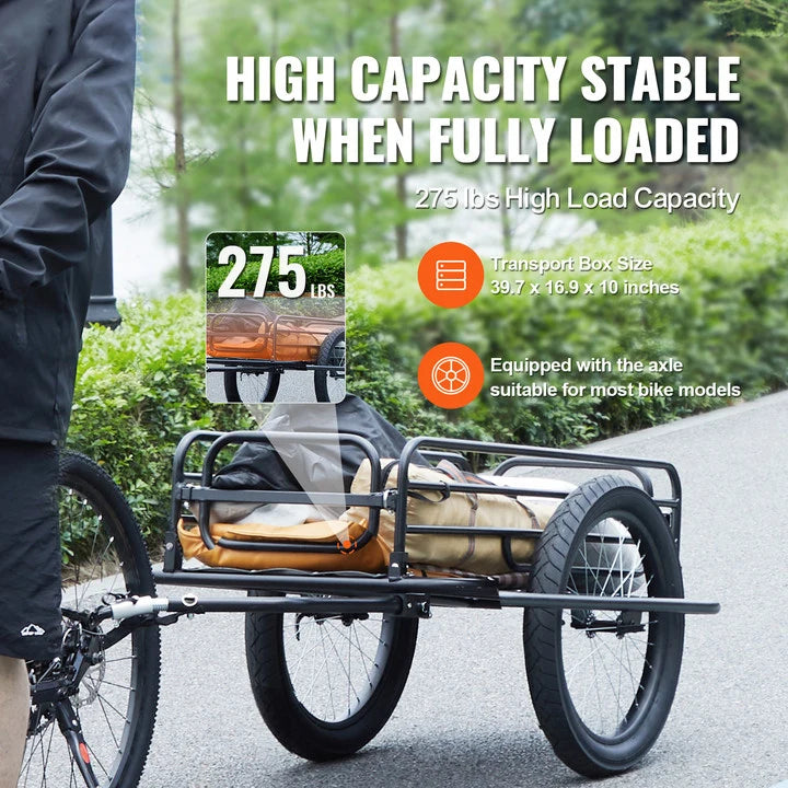 Heavy Duty Foldable Bike Cargo Trailer With Universal Hitch