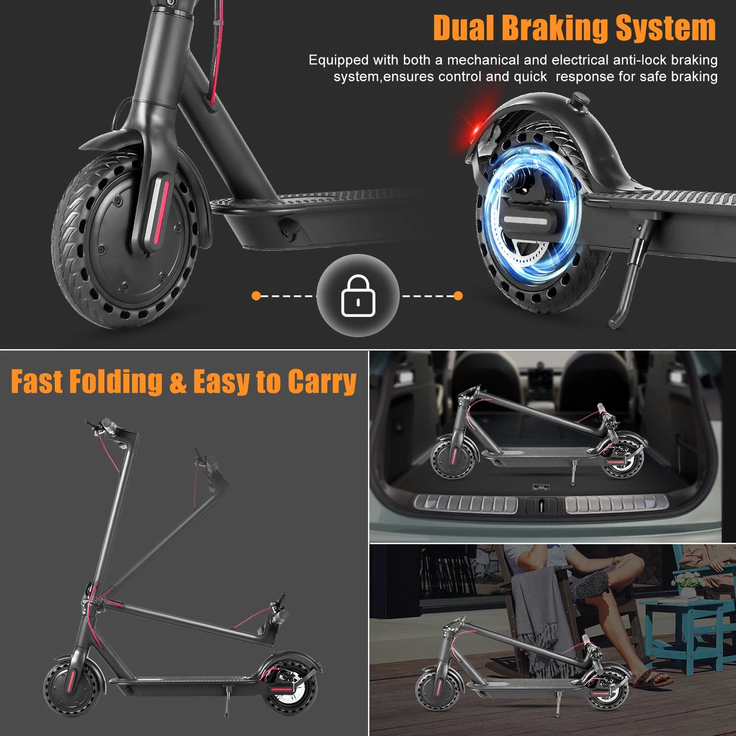 AILIFE 350W Folding Electric Scooter for Unisex Commuter 19mph