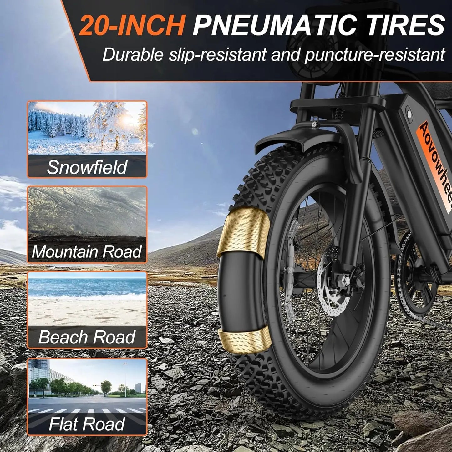 Aovopro 1500W Electric Bicycle Featuring Durable Steel Construction