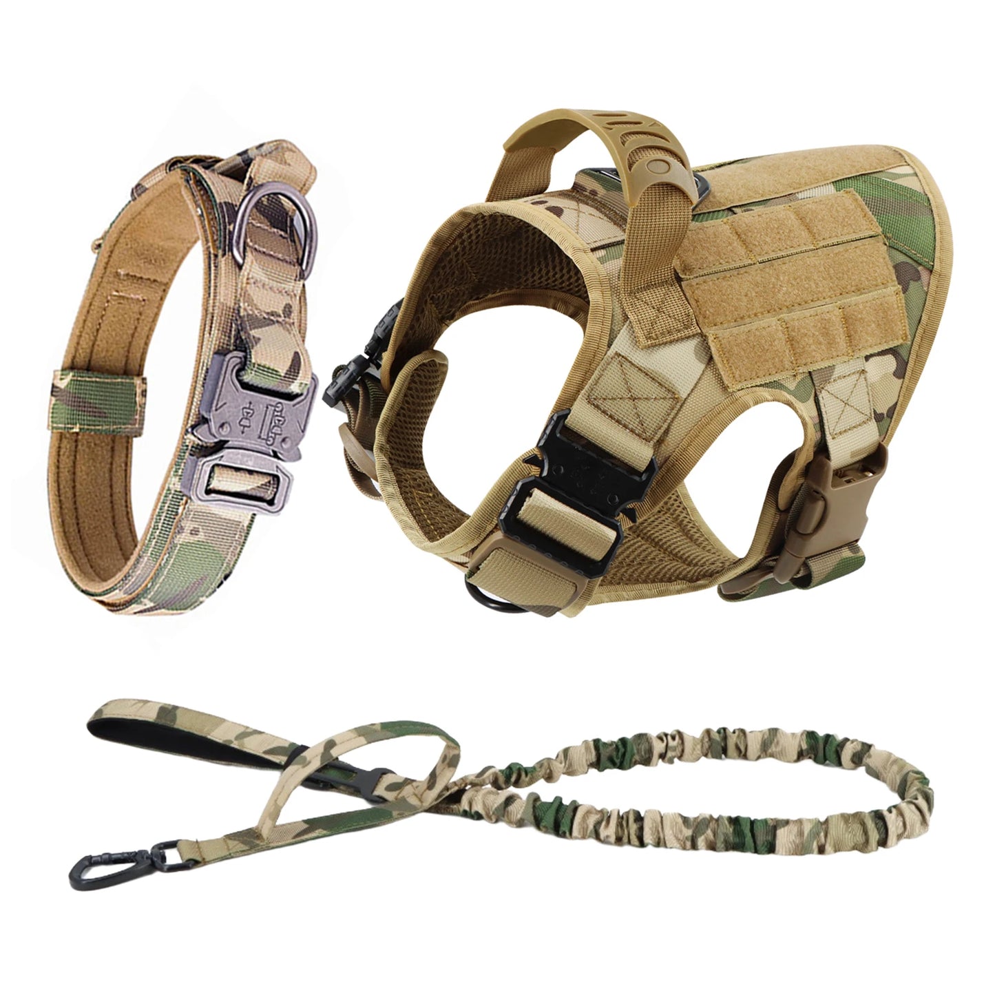Nylon Dog Harness And Leash Set With Padded Quick-Release Buckle