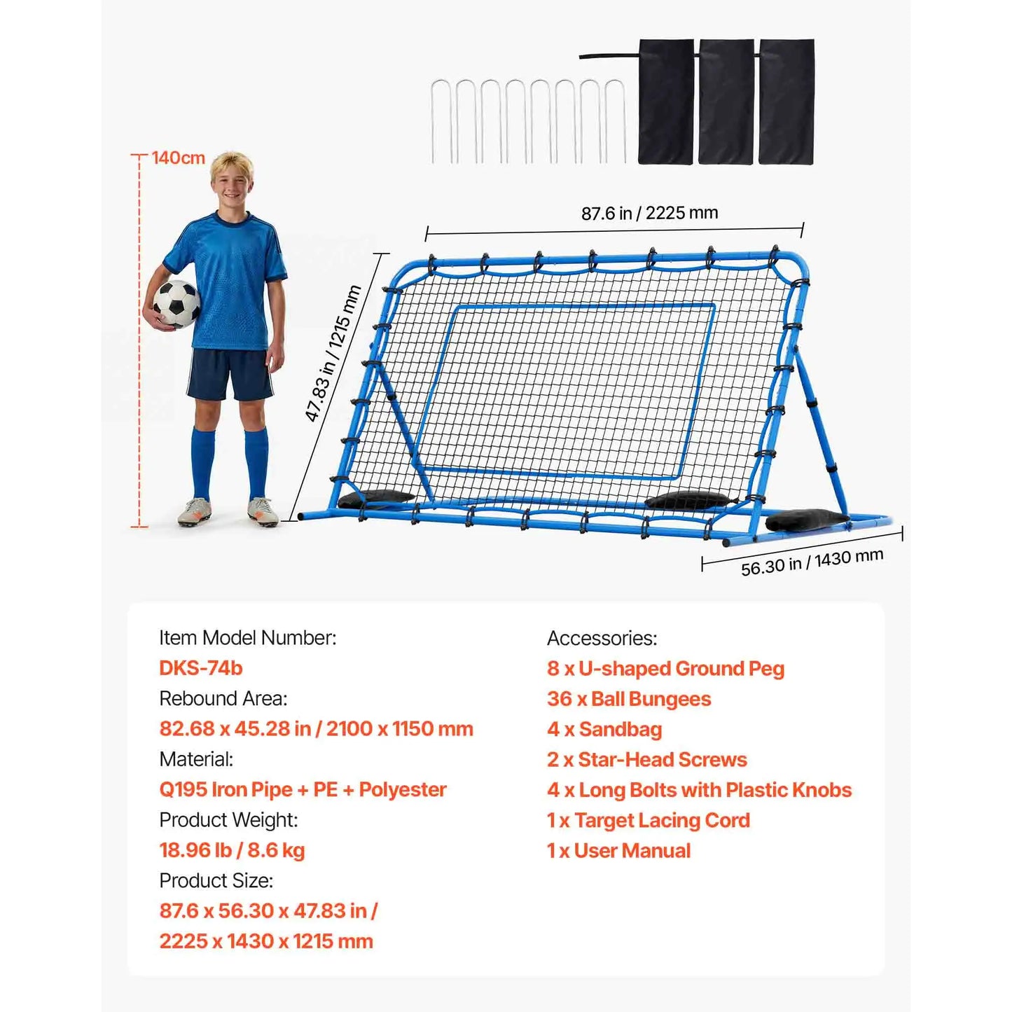 SucceBuy Soccer Rebounder Net With Iron Frame And PE Net For Practice