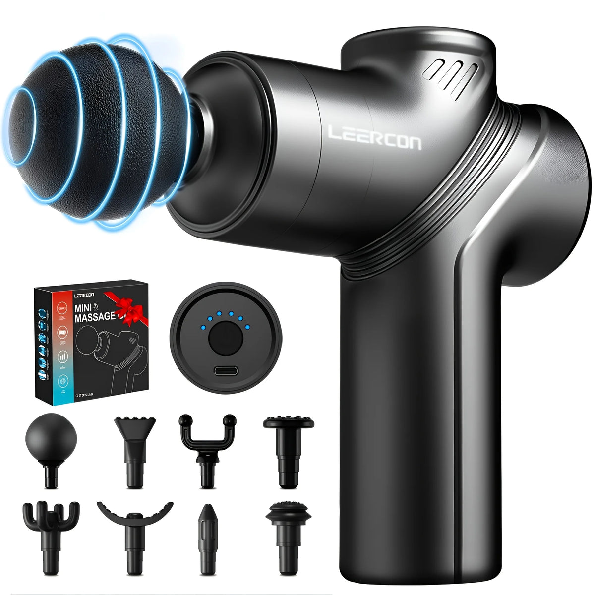 LEERCON Mini Muscle Massage Gun Featuring Silent Brushless Motor Design