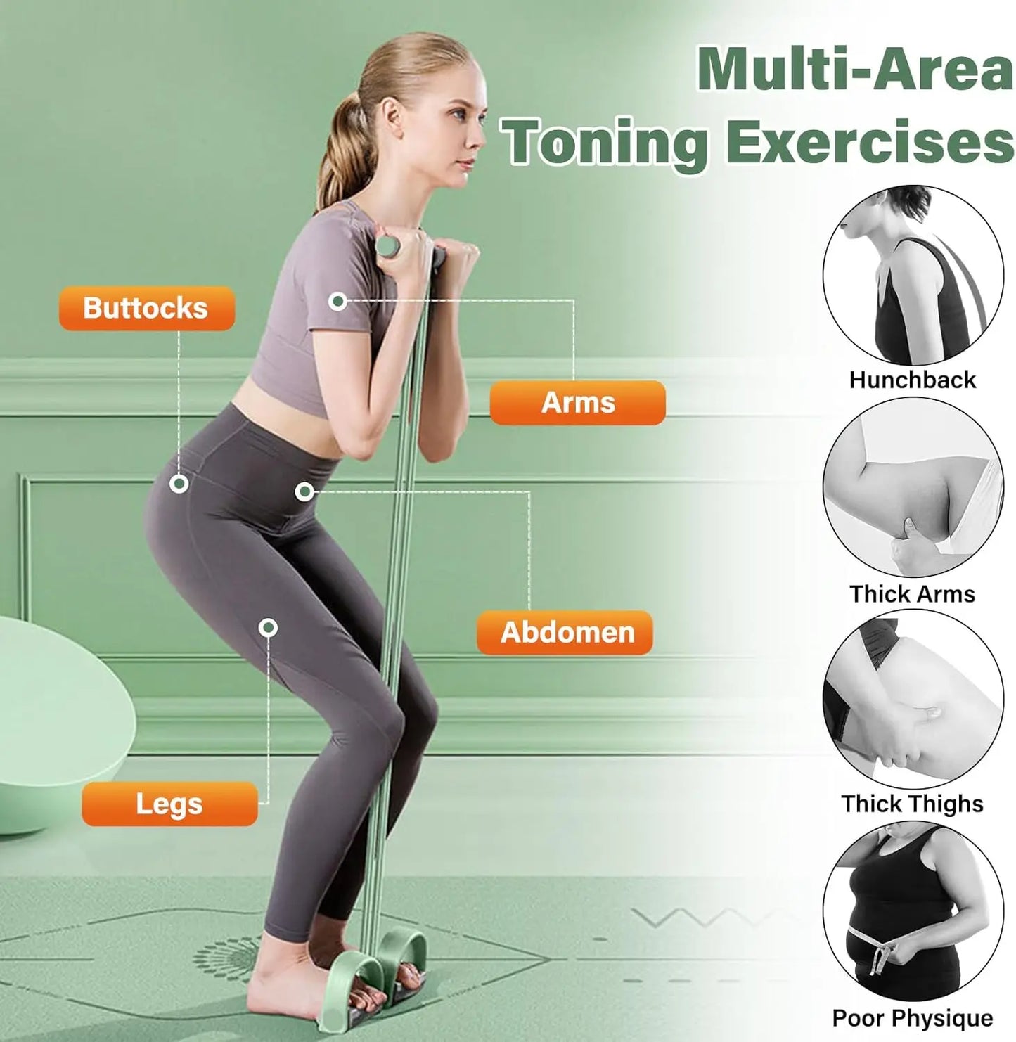 Natural Rubber Pedal Resistance Bands With Handles For Fitness