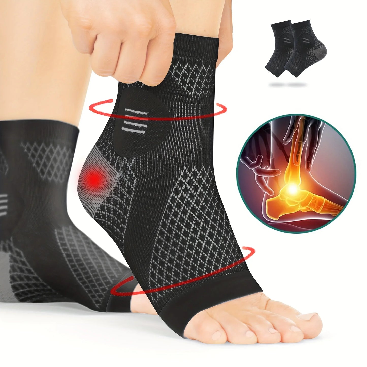 Open-Toe Neuropathy Compression Socks With Arch Support