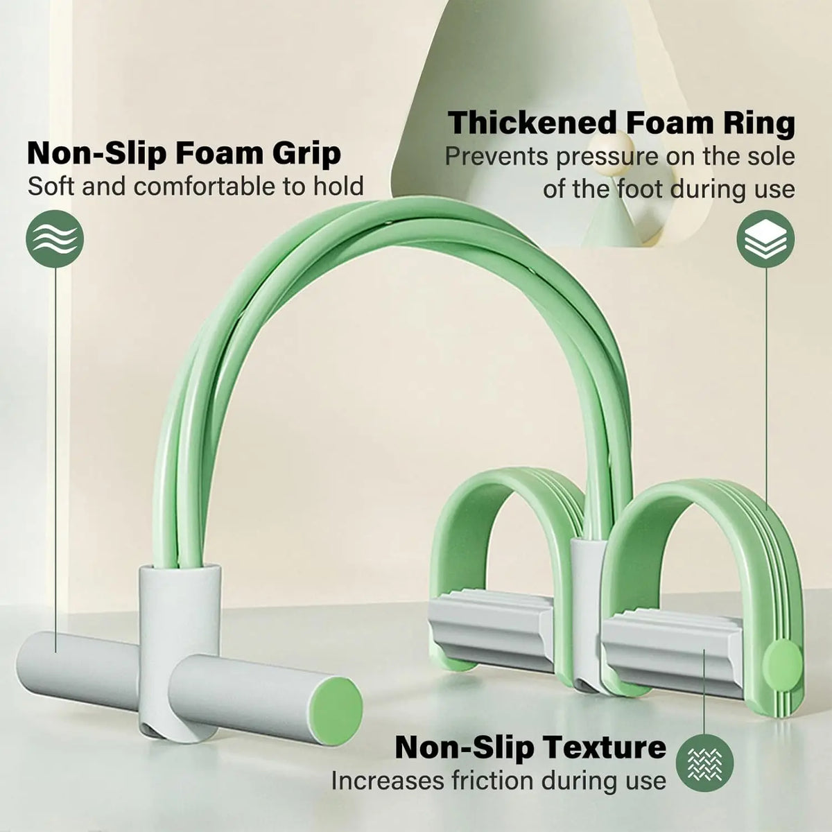 Natural Rubber Pedal Resistance Bands With Handles For Fitness