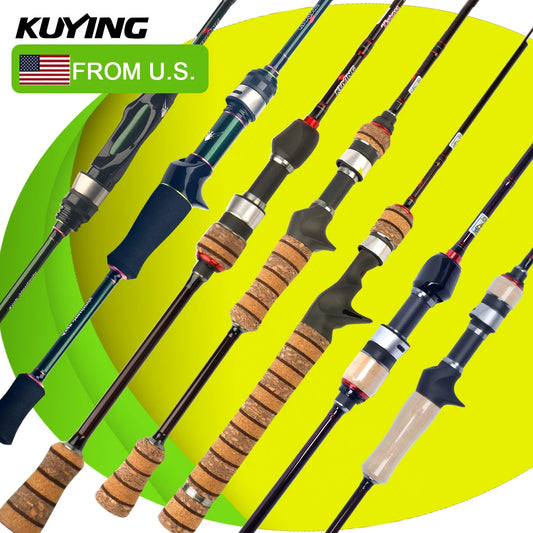 Kuying Carbon Fishing Rod Lure Casting Spinning 6 to 10 Lb Two Piece