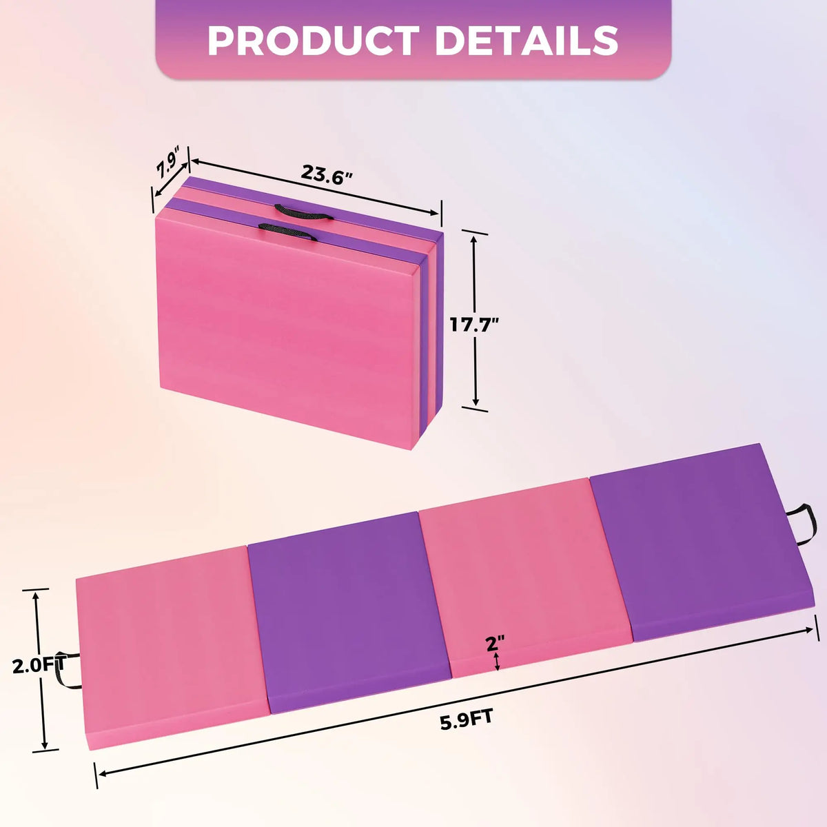 HiMISS Foldable Gymnastics Mat For Home Exercise And Yoga