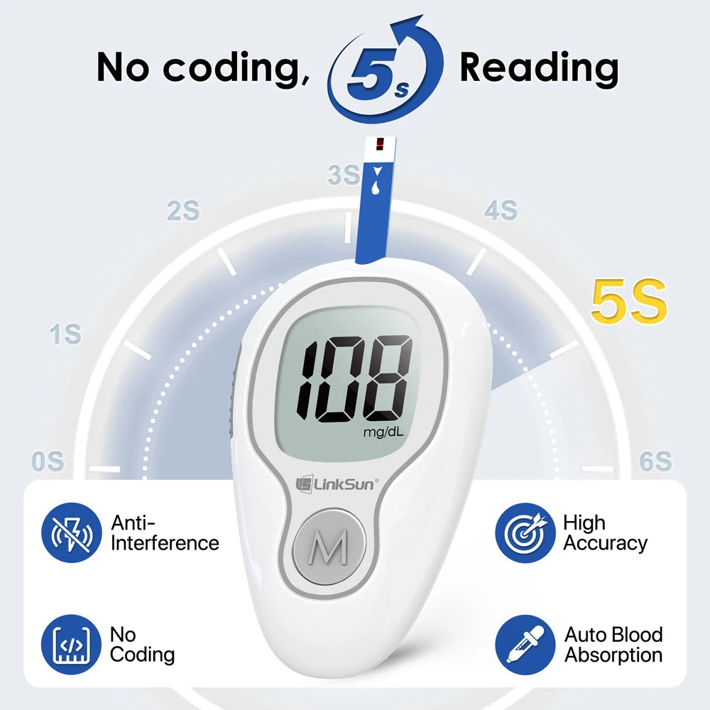 Linksun Blood Glucose Monitor G-425-1 With 50 Strips Kit