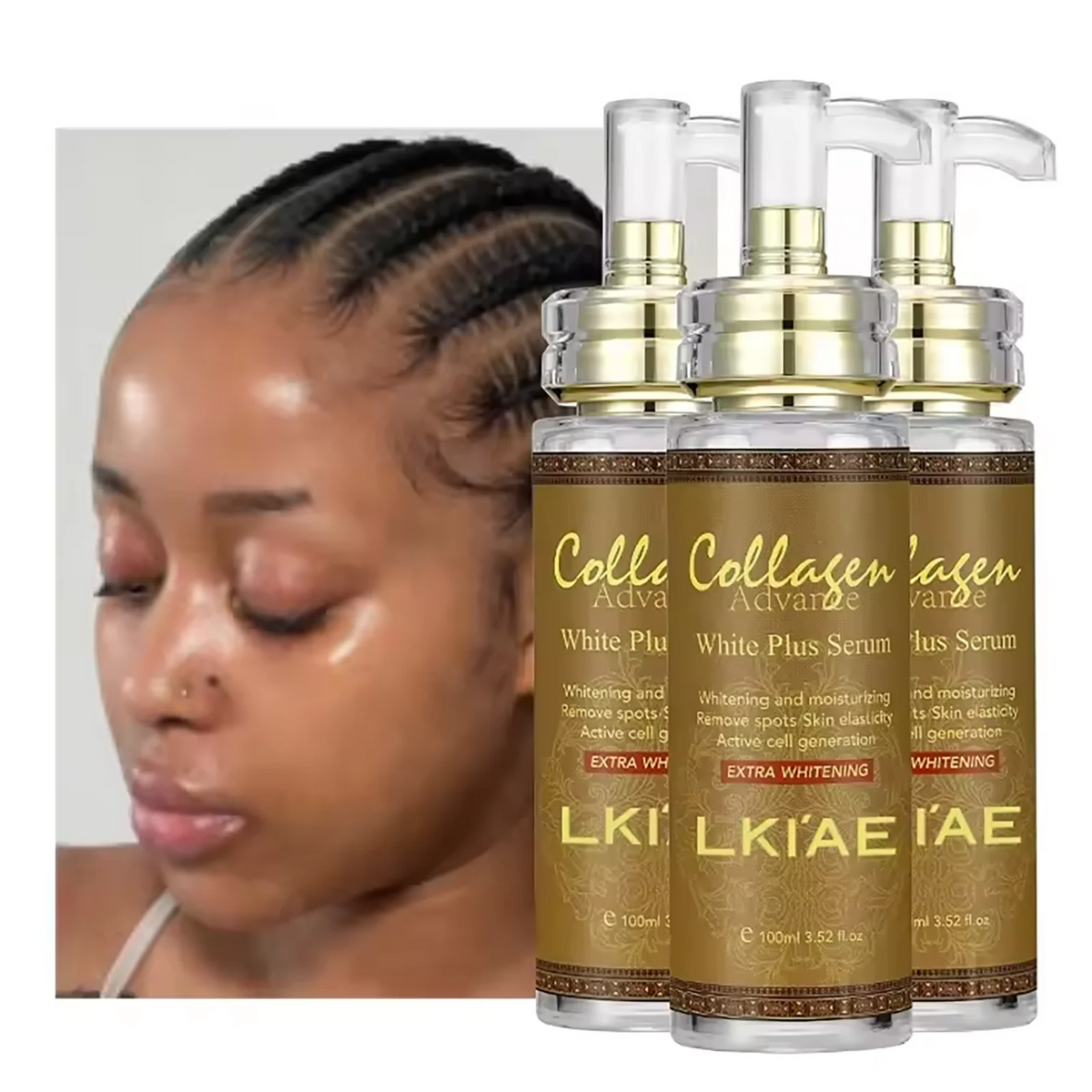AILKE Skin Whitening Face Serum With Collagen For Dark Spots