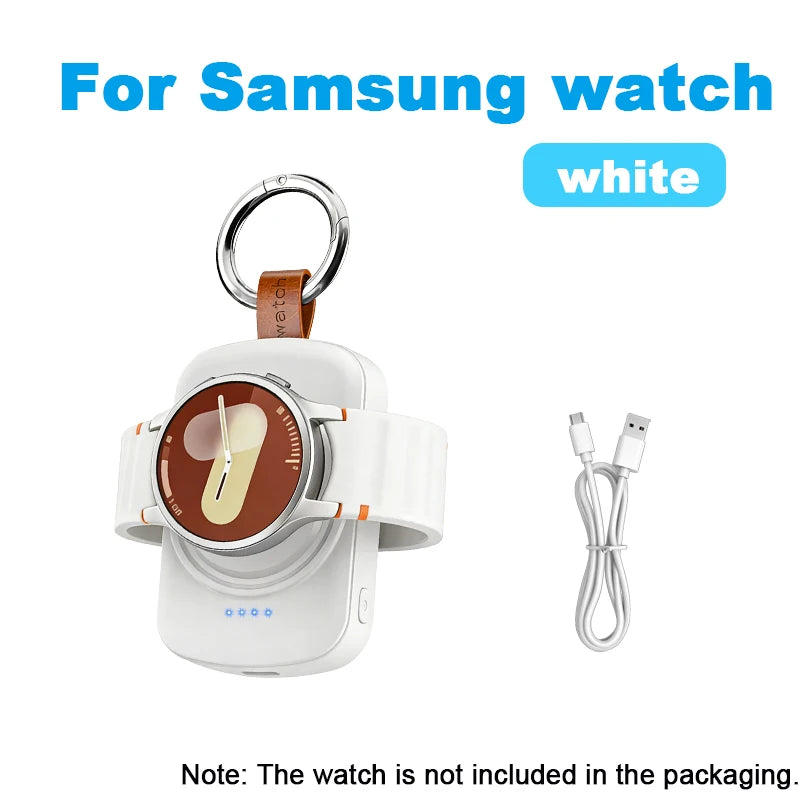 1800mAh Magnetic Wireless Portable Watch Charger for Samsung Galaxy Watch 8/7 Classic 5/4 Pro/3 Active USB Type C Fast Charging