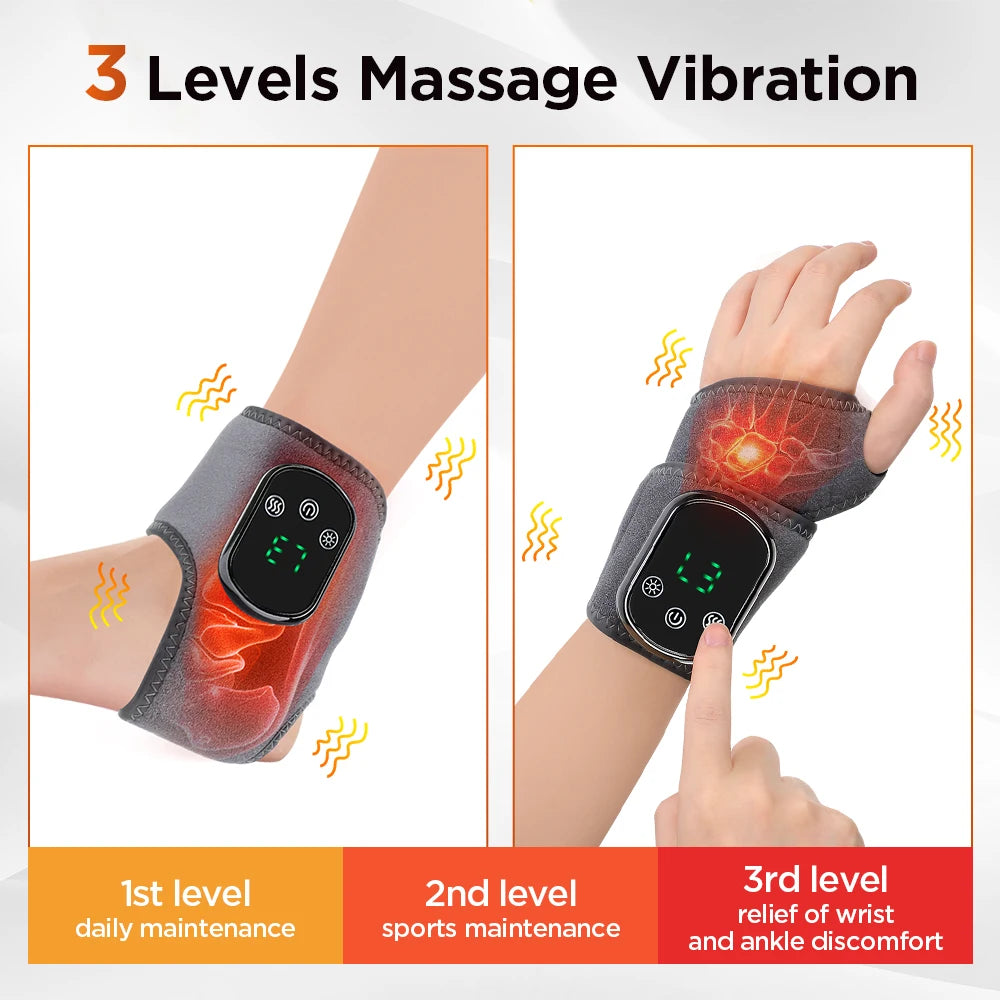Hailicare Rechargeable Electric Ankle Massage Brace With Heat And Vibration