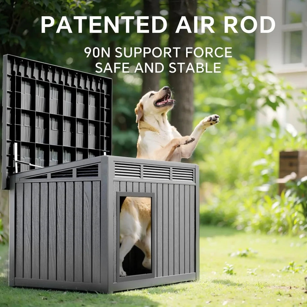 DRATO Large Weatherproof Dog House Indoor Outdoor Removable Roof
