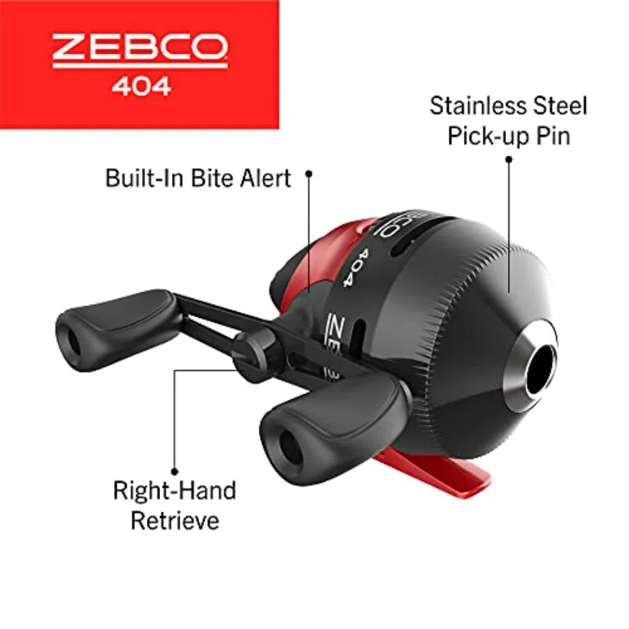 404 Spincast Reel and Fishing Rod Combo, 6-Foot 2-Piece Fishing Pole, Size 40 Reel, Right-Hand Retrieve, Pre-Spooled with 15-Po