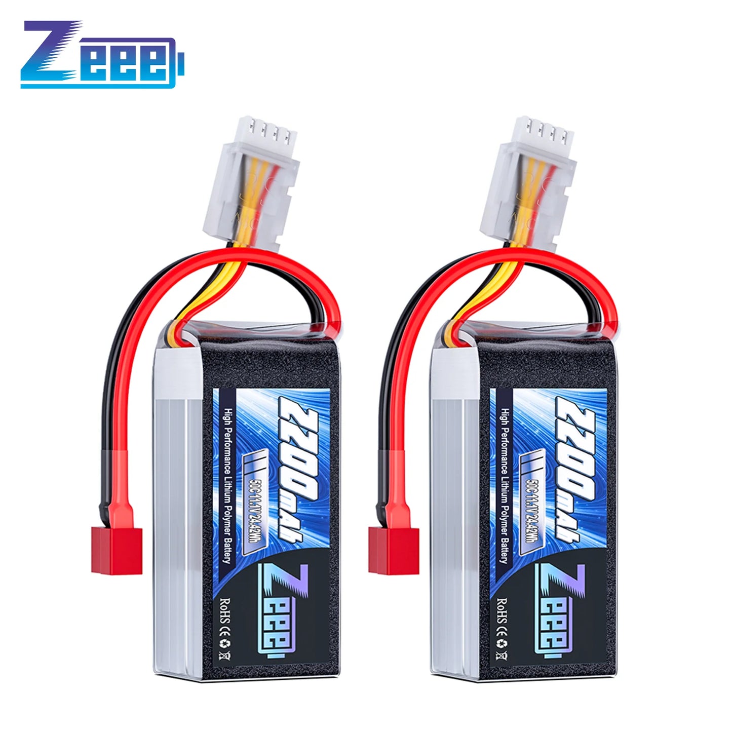 ZEEE 2x 3S 2200mAh Shorty LiPo Battery 11.1V 50C XT60