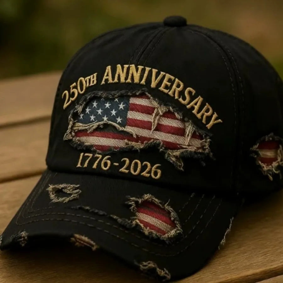 250th Anniversary Patriotic Cowboy Ripped Baseball Cap Adjustable