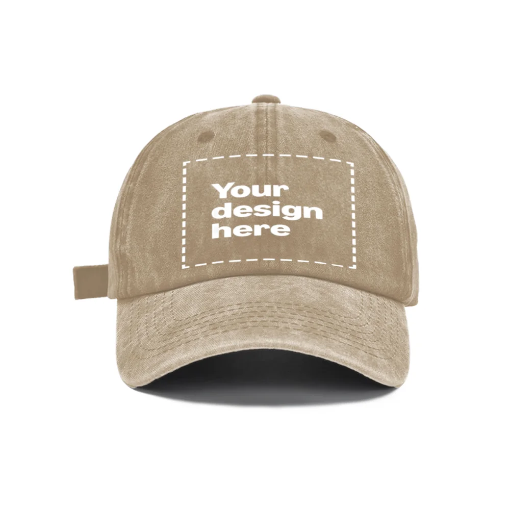 Personalized Vintage Washed Baseball Cap With Custom Name Text Logo