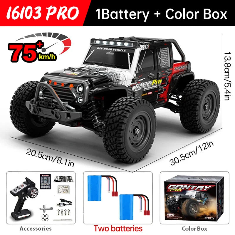 Wltoys 16101 Pro 4WD Remote Control Monster Truck LED Lights