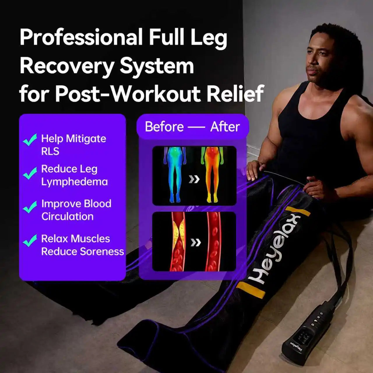 Heyelax Full Leg Air Compression Massager For Circulation
