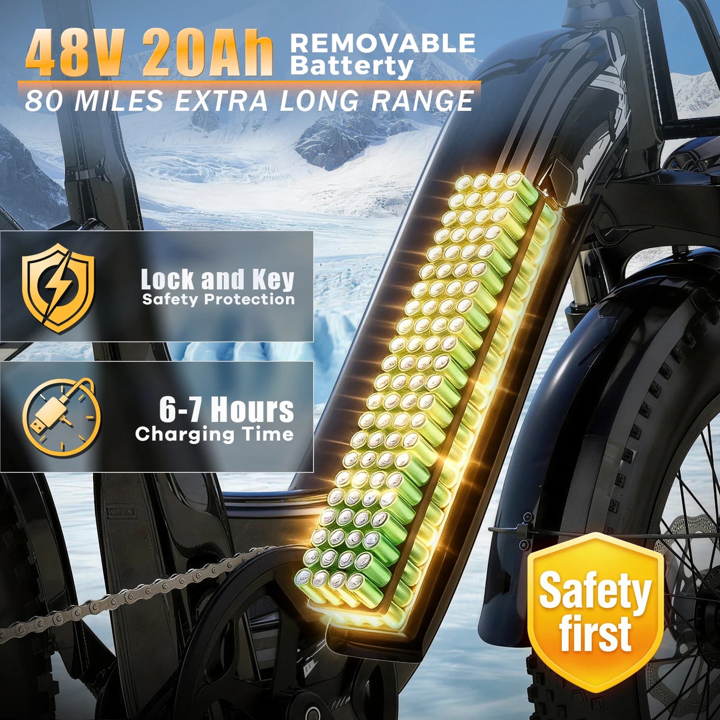 Cybervelo 1000W Peak Motor Step Thru Electric Bike With Removable Battery