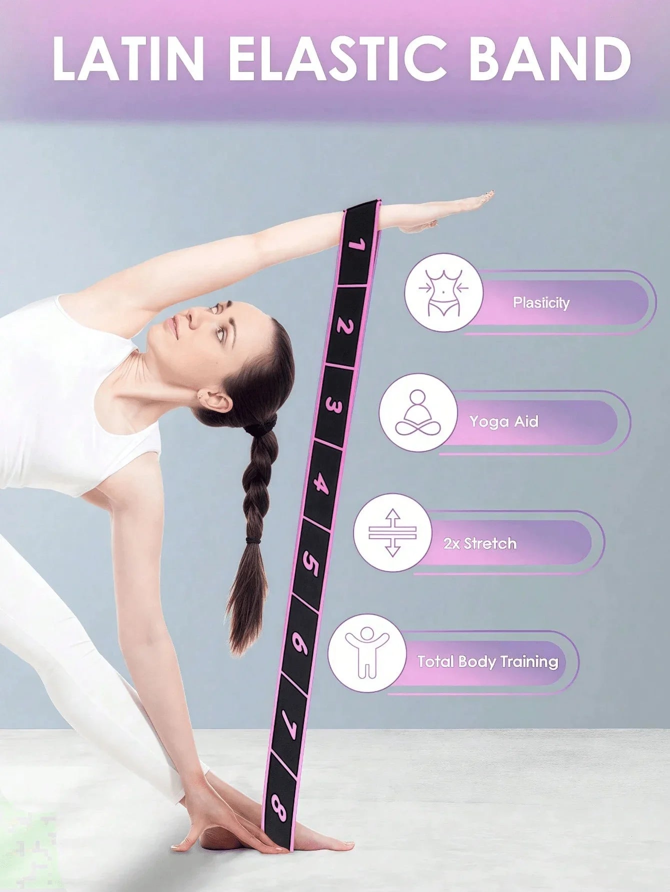 Yoga Elastic Resistance Band For Pilates And Fitness