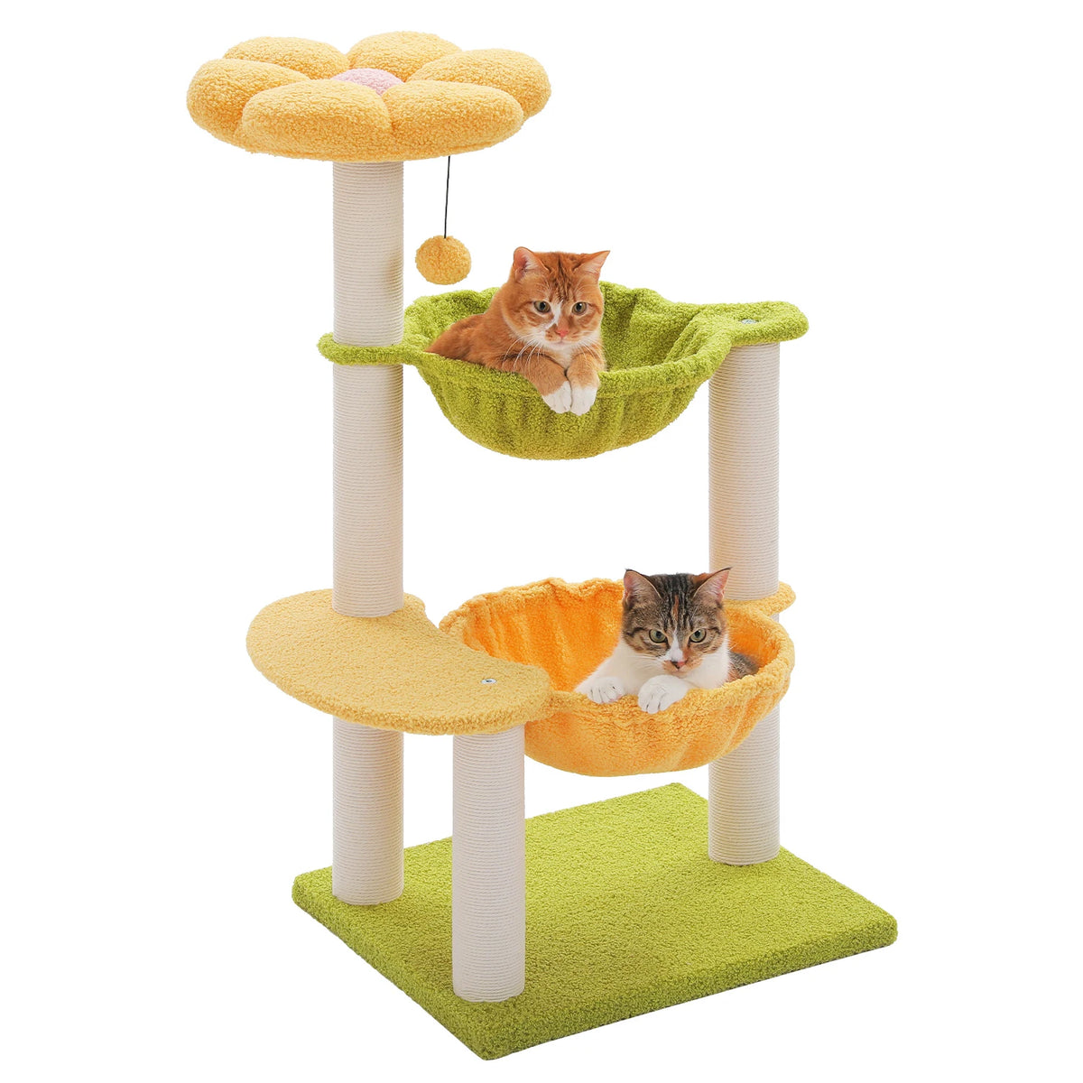 PAWZ Road Flower Cat Tower With Sisal Posts And Hammocks