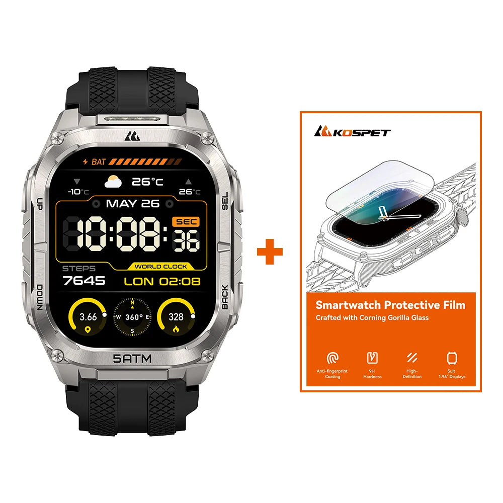 KOSPET Tank M4C Smartwatch GPS Health Tracking MIL STD 810H