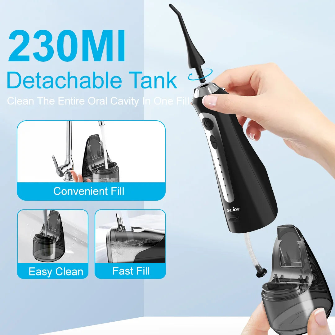 Sejoy Portable Electric Dental Water Flosser Irrigator With Tips