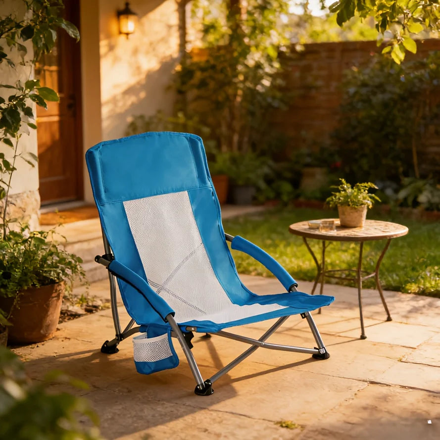 Portable Folding Patio Chaise Lounge With Carry Bag And Pocket