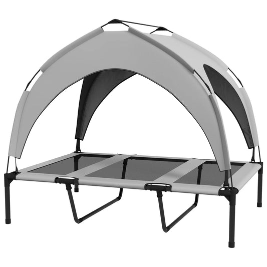 Elevated Dog Bed With Cooling Pad And Canopy, Portable Cot