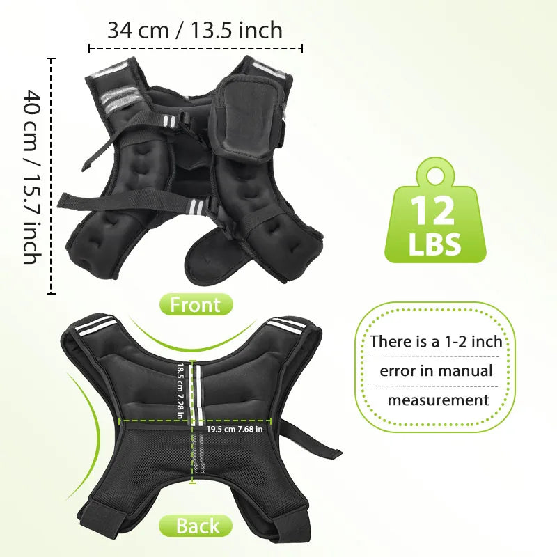 Weight Vest 12lb With Reflective Stripe For Training And Running