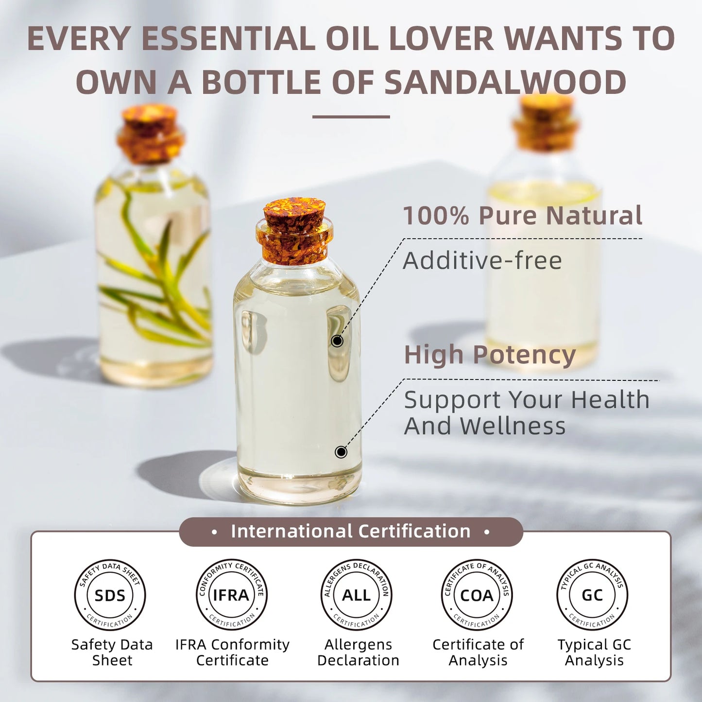 HIQILI Sandalwood Essential Oil One Hundred Percent Pure Steam Distilled