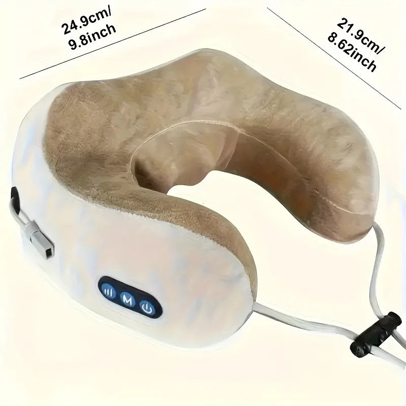 BXA Rechargeable U-Shaped Neck Massager Pillow For Travel
