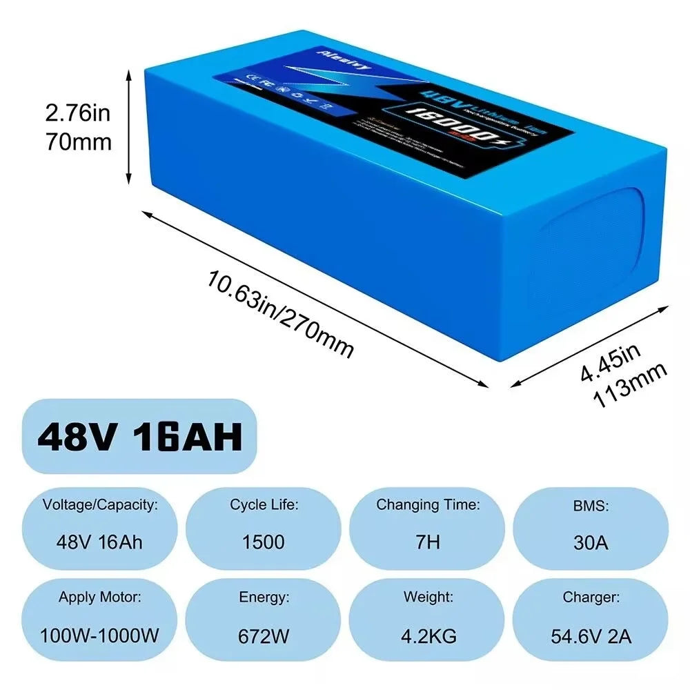 Cheterdoli 36V Li-Ion Ebike Battery Pack 10–20Ah With Charger