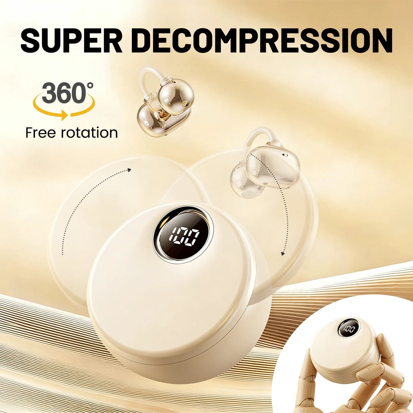 SHUKE SK51 Open Ear Clip Headphones Bluetooth 6.0 with Microphone