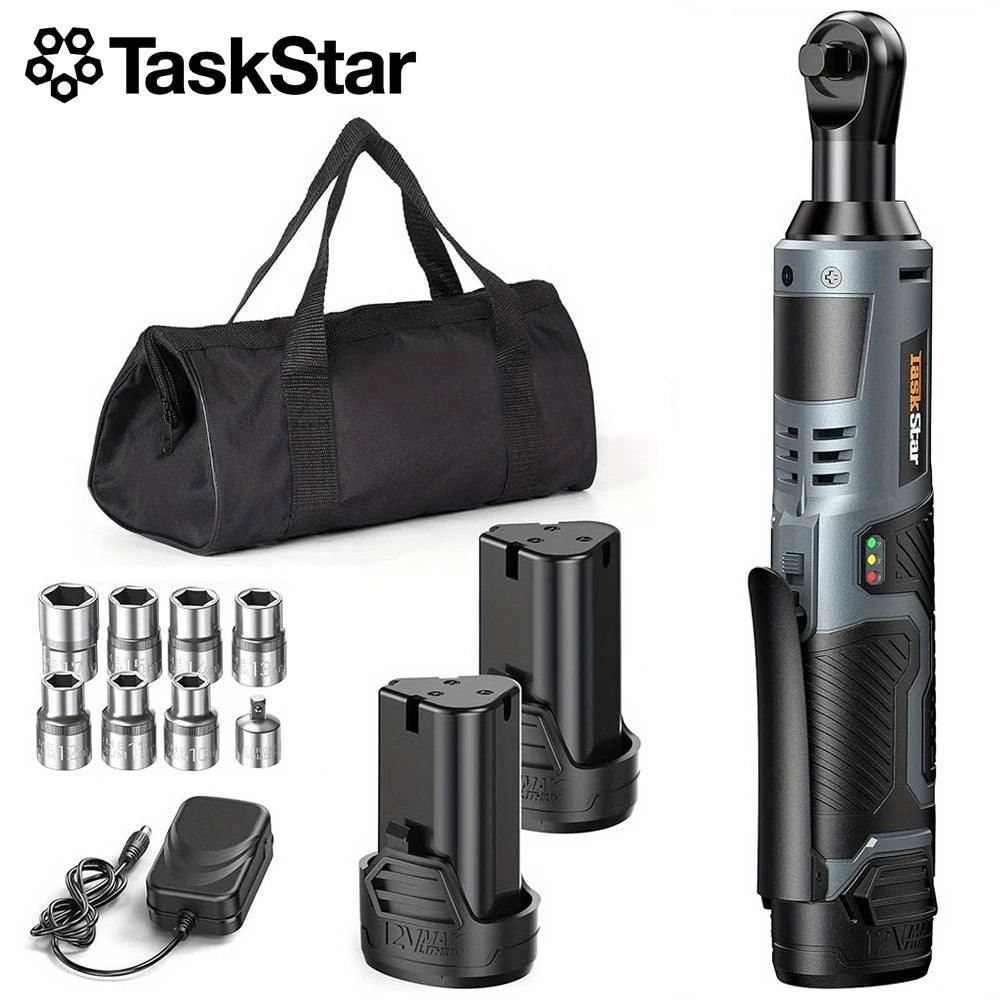 TaskStar Cordless Ratchet Wrench Kit With Battery And Charger