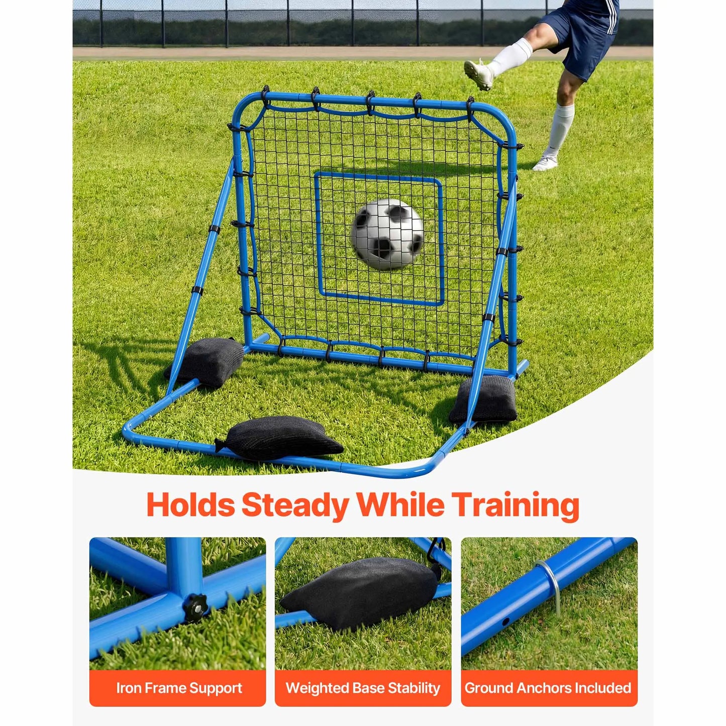 SucceBuy Soccer Rebounder Net With Iron Frame And PE Net For Practice