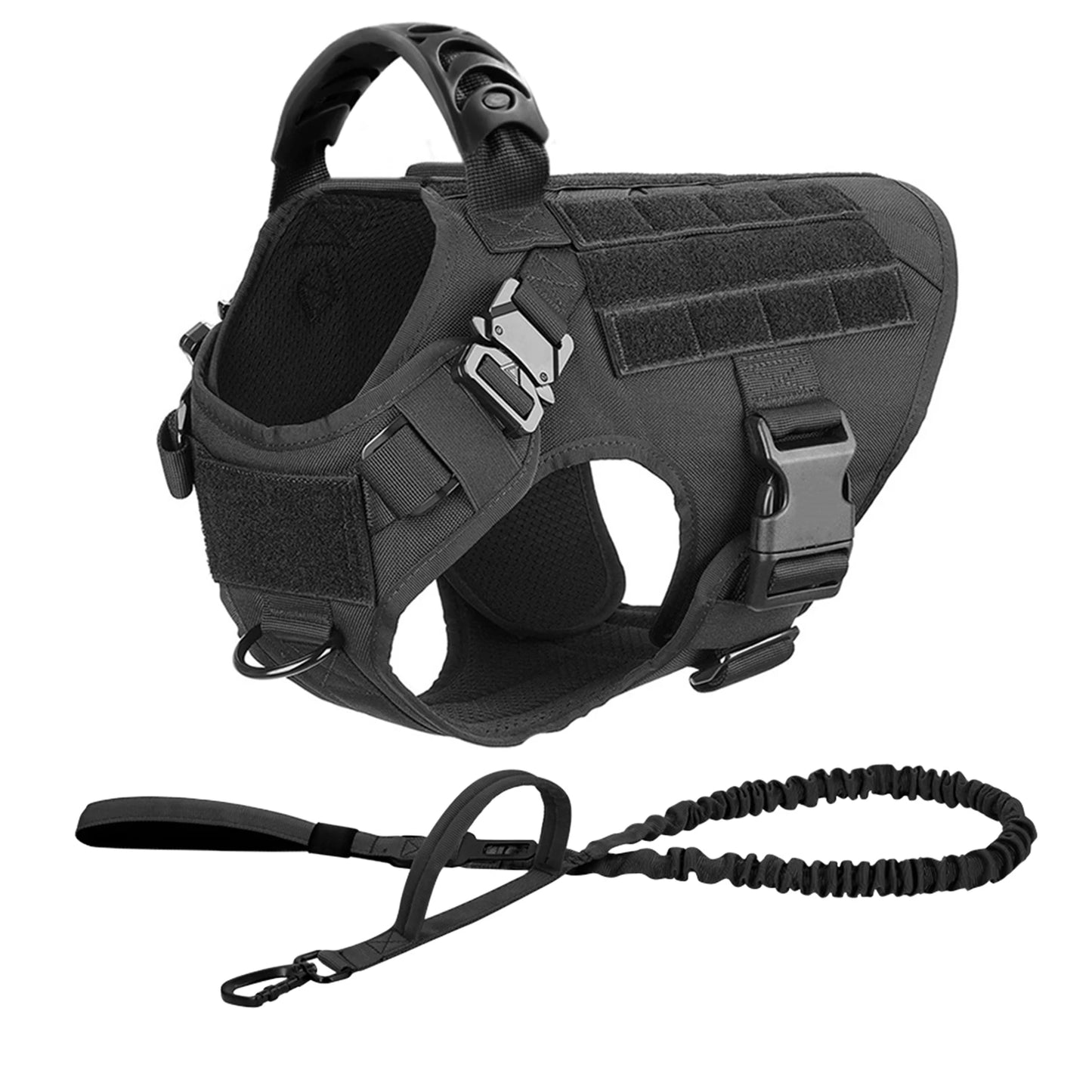 Nylon Dog Harness And Leash Set With Padded Quick-Release Buckle