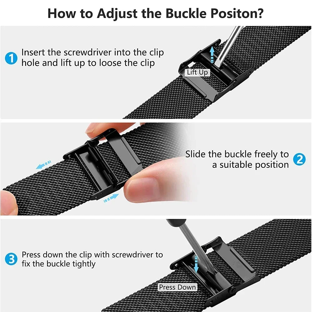 No Gaps Steel Strap for Samsung Galaxy Watch 7 6 5 4 40mm 44mm 5Pro 45mm Metal Band for Galaxy Watch 6 4 Classic 47mm 46mm 43mm