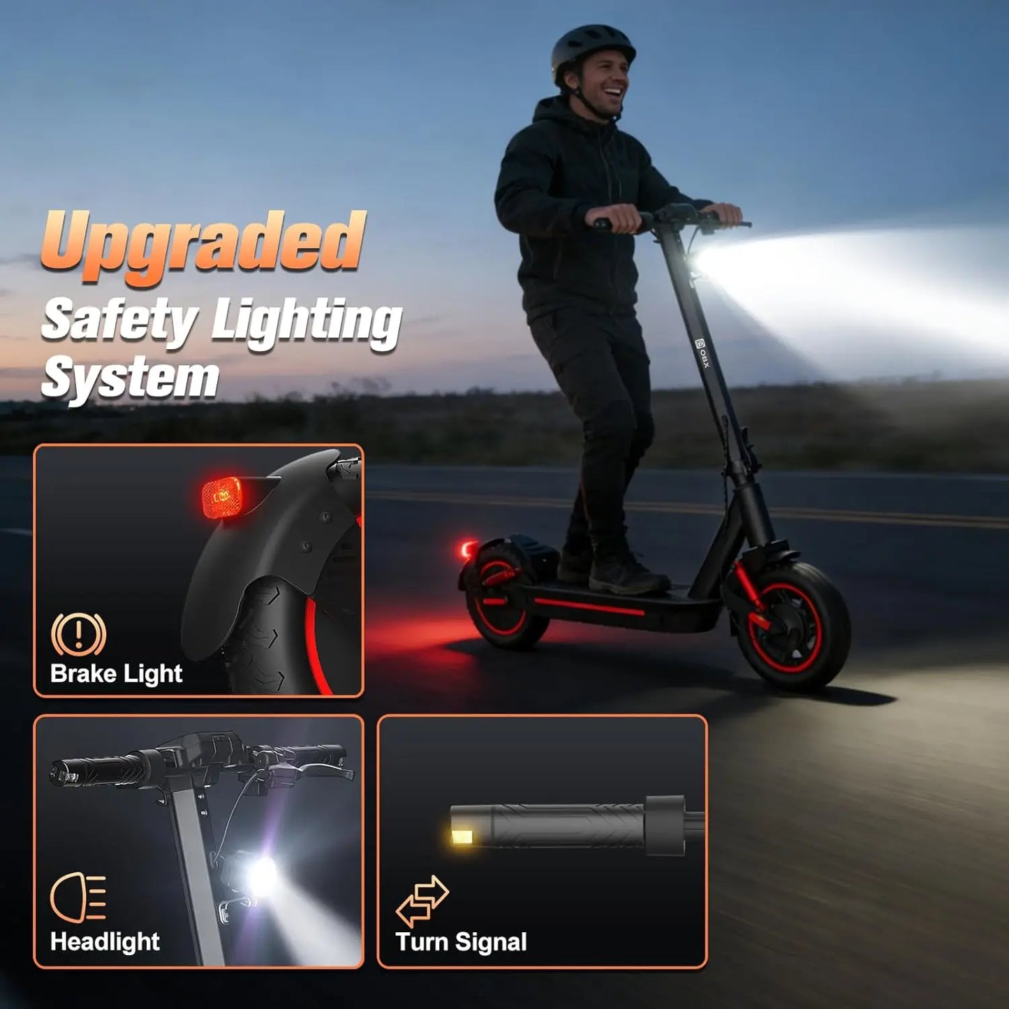 Electric Scooter 1200W Folding Off Road 30 MPH Top Speed