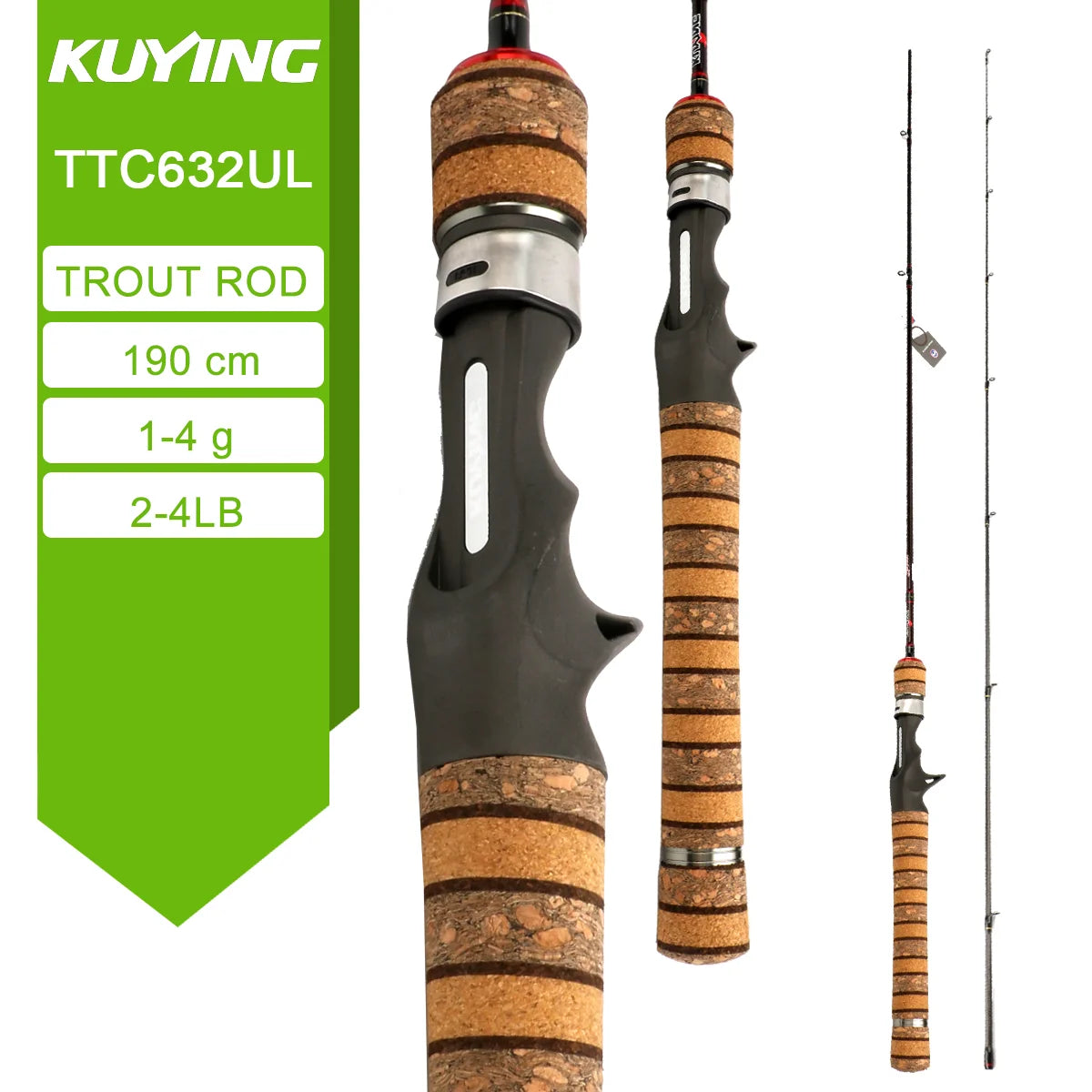 Kuying Teton Carbon Fiber Lightweight Fishing Rod With Fuji Guides