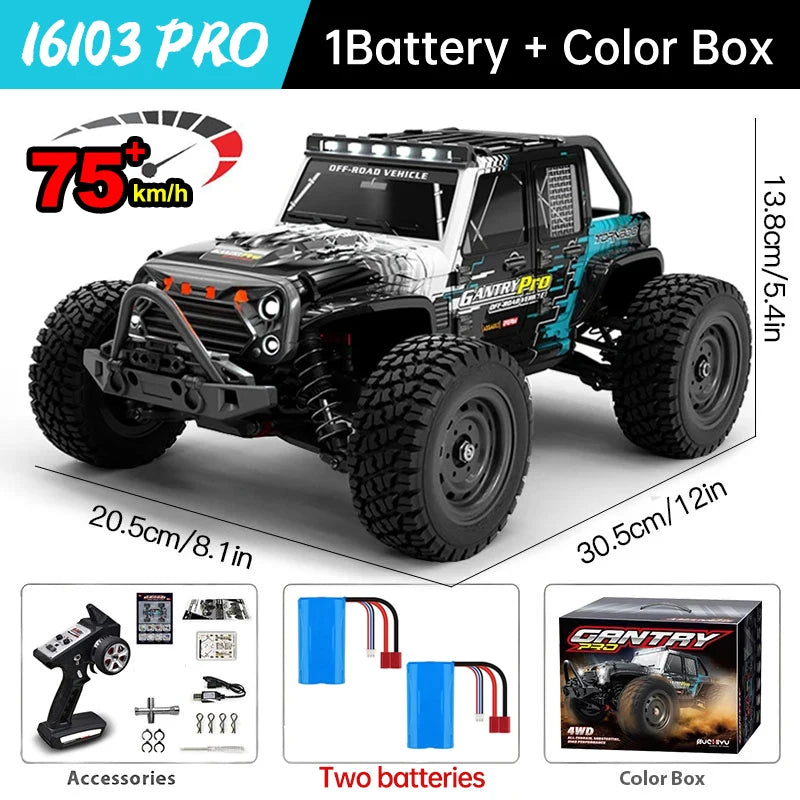 Wltoys 16101 Pro 4WD Remote Control Monster Truck LED Lights